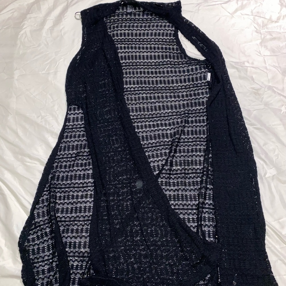 Black swim suit cover up,